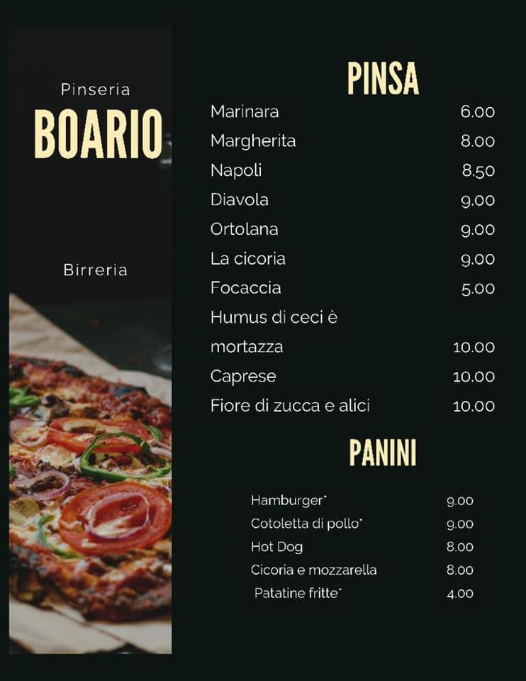 Caffè Boario меню