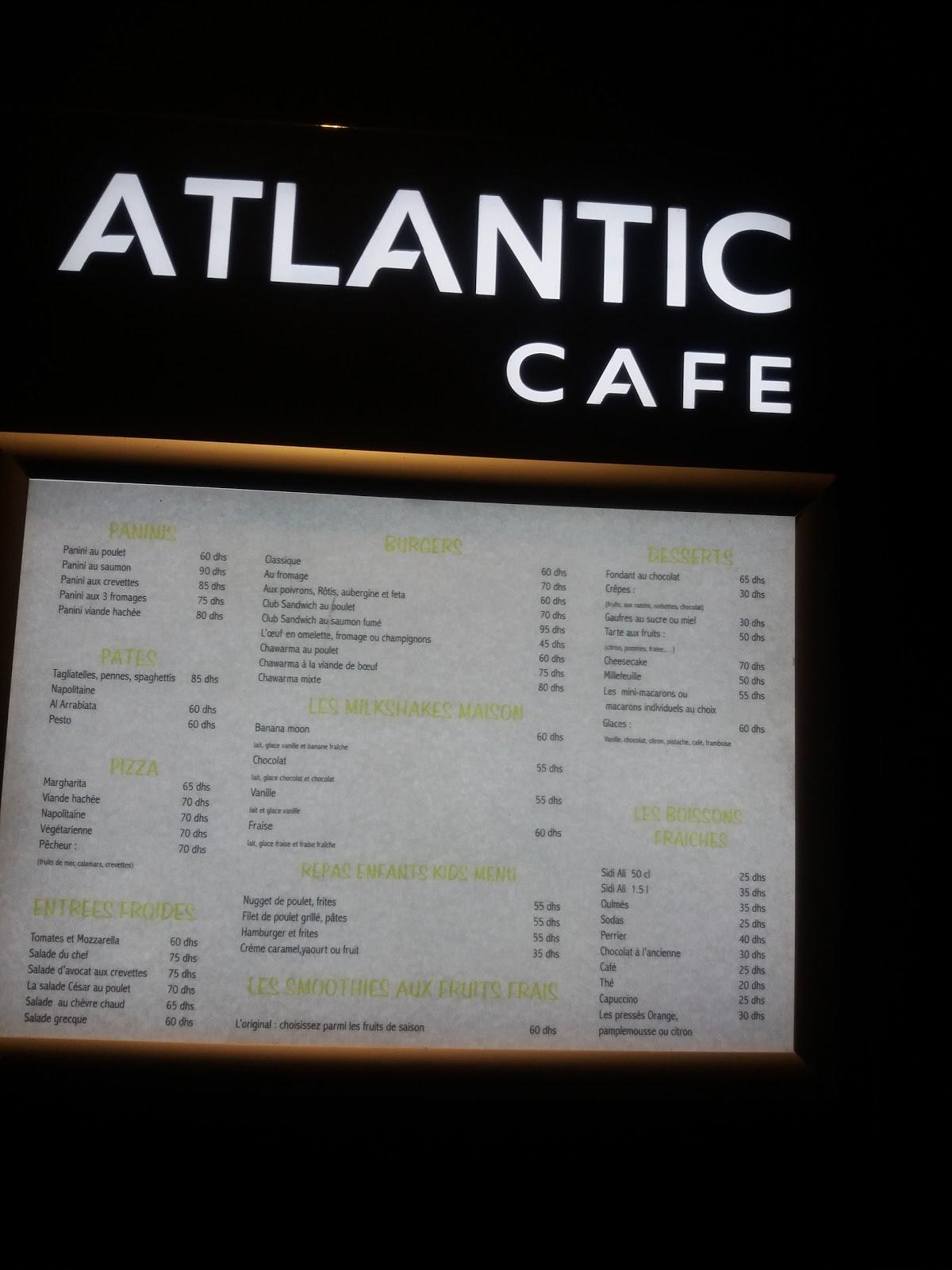 Café Atlantic меню