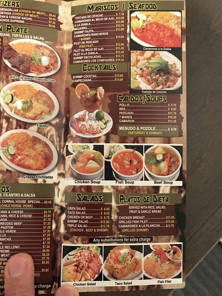 El Corral Mexican Grill меню