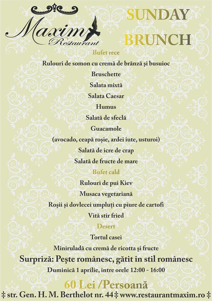 Restaurant Maxim меню